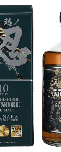 The Shinobu Pure Malt 10 Years Old Whisky MIZUNARA Japanese Oak Finish 43% Vol. 0,7l in Giftbox