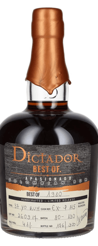 Dictador BEST OF 1980 APASIONADO Colombian Rum 37YO/260917/EX-P115 41% Vol. 0,7l