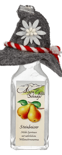 Nannerl Alpenschnaps STEINBEISSER Williams 35% Vol. 0,02l with Filzhut