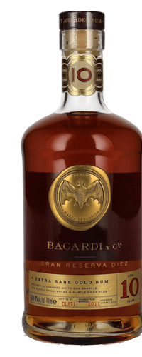 Bacardi 10 Anos Gran Reserva Diez Extra Rare Gold Rum 40% Vol. 0,7l