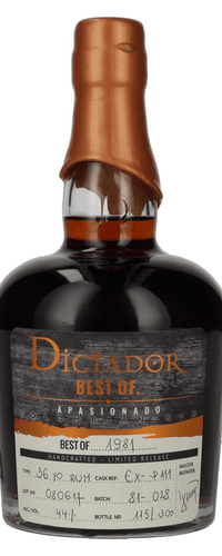 Dictador BEST OF 1981 APASIONADO Colombian Rum EXP-111 44% Vol. 0,7l