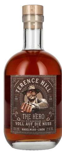 Terence Hill THE HERO Voll Auf Die Nuss Haselnuss Likoer 21% Vol. 0,7l
