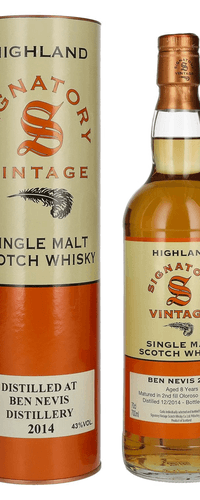 Signatory Vintage BEN NEVIS 8 Years Old Highland Single Malt Scotch Whisky 2014 43% Vol. 0,7l in Giftbox