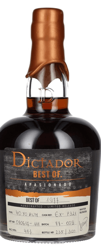 Dictador BEST OF 1977 APASIONADO Colombian Rum 40YO/070617-111/EX-P321 41% Vol. 0,7l