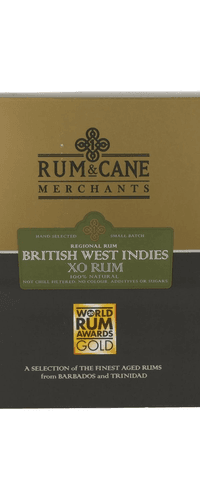Rum & Cane BRITISH WEST INDIES XO Rum 43% Vol. 0,7l in Giftbox