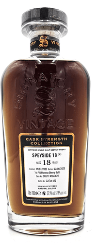 Speyside (M) 18 Years Old 2005 Signatory Cask Strength Cask DRU17 A106#20 0,70 ltr 57,9%