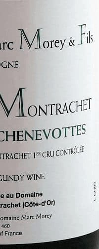 Chassagne Montrachet 1er Cru Les Chenevottes, Marc Morey 2018