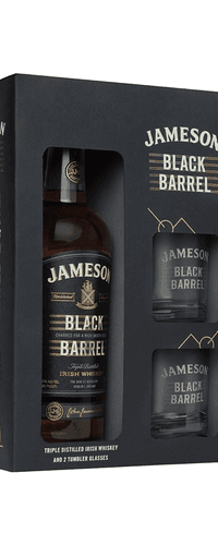 Jameson Black Barrel Irish Whiskey 2 Glasses Gift Set 70cl