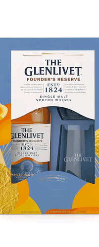 The Glenlivet Founder’s Reserve Single Malt Scotch Whisky 2 Glass Gift Set 70cl