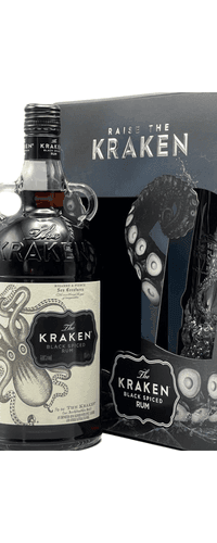 The Kraken Black Spiced Rum Gift Set With Glass 1L