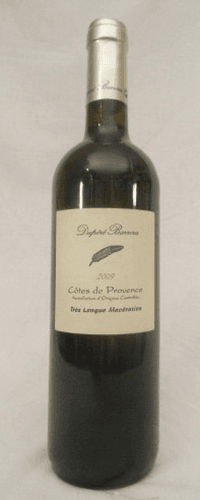 2009 - côtes de provence - dupéré barrera très mongue macération