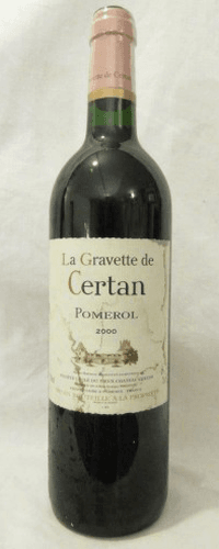 2000 - pomerol - la gravette de certan (étiquette tachée)