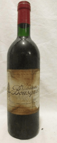 1986 - graves - château bousquet (étiquette tâchée)