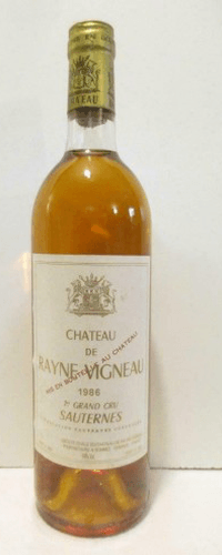 1986 - sauternes - château de rayne vigneau grand cru classé