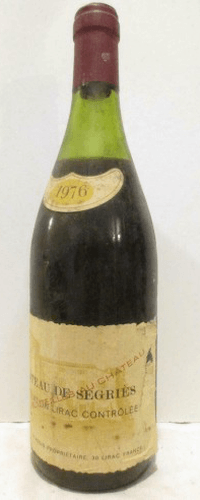 1976 - lirac - château de segriès (capsule et étiquettes abîmées)