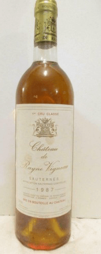 1987 - sauternes - château de rayne vigneau grand cru classé