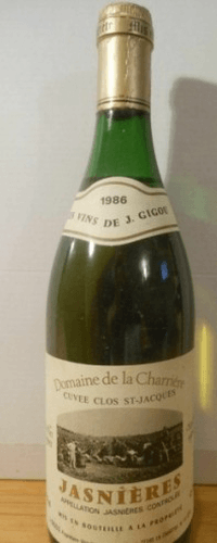 1986 - jasnières - gigou - domaine de la charrière clos saint-jacques