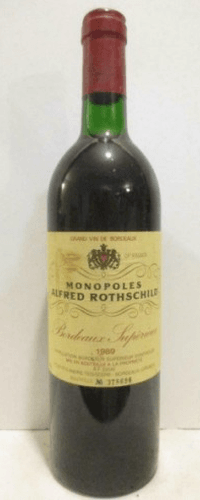 1989 - bordeaux supérieur - monopoles alfred rothschild
