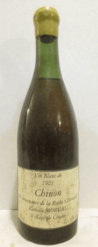 1921 - chinon - moreau la roche clerinault cinais bouteille soufflée (cire cassée par endroit)