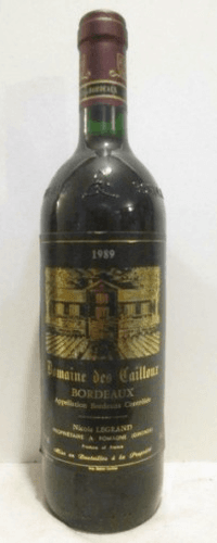 1989 - bordeaux supérieur - domaine des cailloux - Rouge - bordeaux