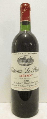 1980 - médoc - château le plantey - Rouge - bordeaux