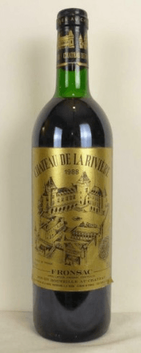 1988 - fronsac - château de la rivière (accro étiquette b2)