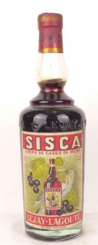 années 50 - liqueur - lejay-lagoute sisca crème de cassis (non millésimé années 1950 à 1960) 50 cl - crème - bourgogne