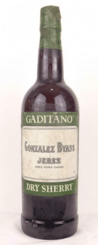années 60 - jerez - gonzalez byass gaditano dry sherry (non millésimé années 1960 à  1970)