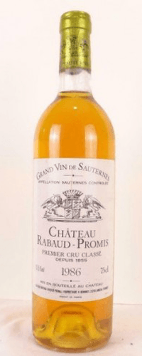 1986 - sauternes - château rabaud-promis grand cru classé