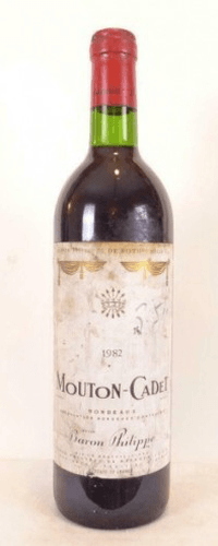 1982 - bordeaux - mouton-cadet baron philippe de rothschild (étiquette tâchée b2)