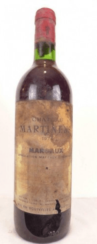 1974 - margaux - château martinens (étiquette sale)