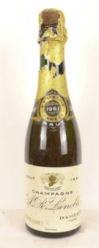 1961 - champagne - lenoble brut (coiffe abîmée) 37 cl - pétillant - champagne