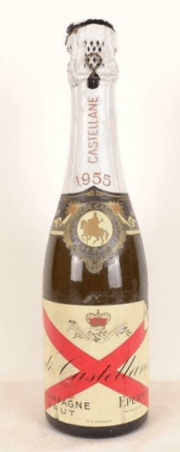 1955 - champagne - de castellane brut (coiffe abîmée) 37 cl - pétillant - champagne
