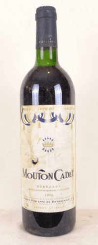 1996 - bordeaux - mouton cadet baron philippe de rothschild (étiquette tâchée)