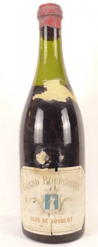1900 à 1930 - clos vougeot - grand bourgogne grand cru (années 1900 à 1930 bouteille soufflée)
