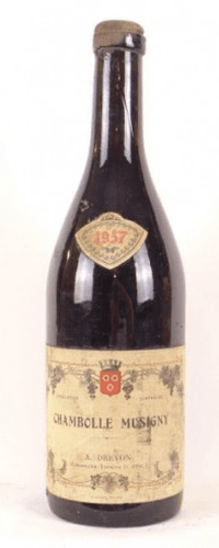 1957 - chambolle-musigny - drevon (bouchon ciré bouteille soufflée)