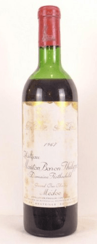1967 - pauillac - château mouton baron domaine rothschild grand cru classé (étiquette tâchée b2)