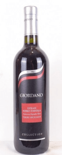 2015 - terre siciliane - giordano syrah nero d'avola (1 bouteille de vin)