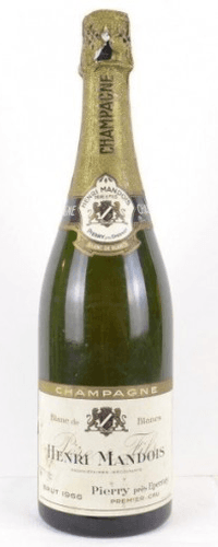 1966 - champagne - henri mandois blanc de blancs brut - pétillant - champagne