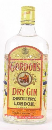 années 60 - gin - gordon's dry (non millésimé années 1960 à 1970) 70 cl - alcool - UK