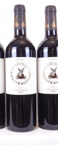 2015 - médoc - château lousteauneuf cru bourgeois lot de 3 bouteilles