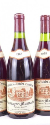 1988 - chassagne-montrachet - domaine des hautes-cornières lot de 3 bouteilles