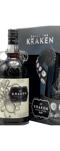 The Kraken Black Spiced Rum Gift Set With Glass 1L