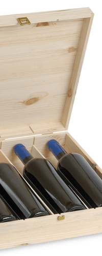 Exclusive wooden case for 4 bottles of wine