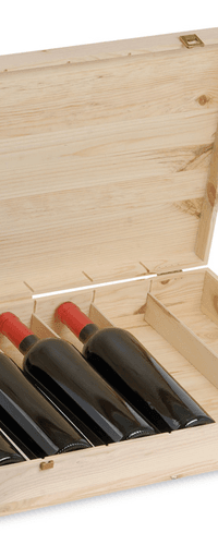 Exclusive wooden box for 6 bottles of wine