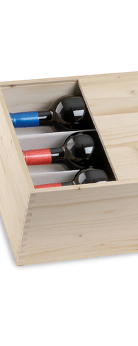 Wooden box in pine - 3 + 3 Bottles