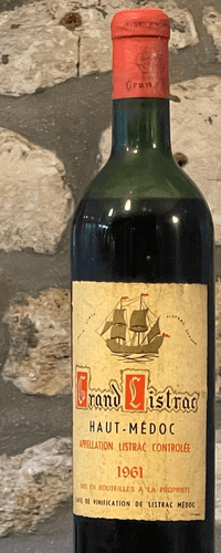 Vin rouge,Listrac, Grand Listrac 1961