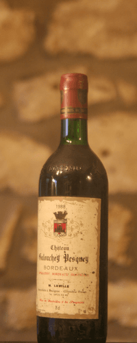 Vin rouge, Château Balouchey Pesquey 1988