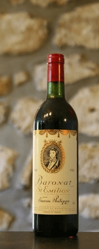 Vin rouge, Château Baronat,Baron Philippe, 1981
