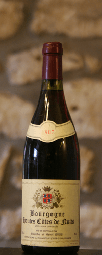 Vin rouge, Domaine Blanche et Henri Gros 1987